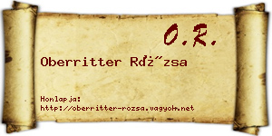 Oberritter Rózsa névjegykártya