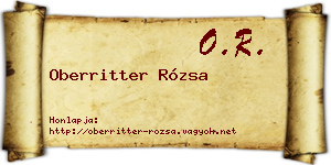 Oberritter Rózsa névjegykártya